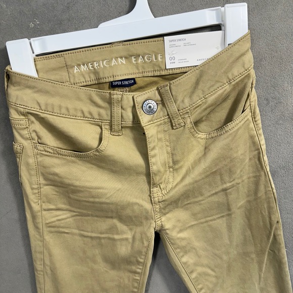 American Eagle Outfitters Denim - American Eagle Jeggings Womens 00 Khaki Tan Super Stretch Low Rise Excellent